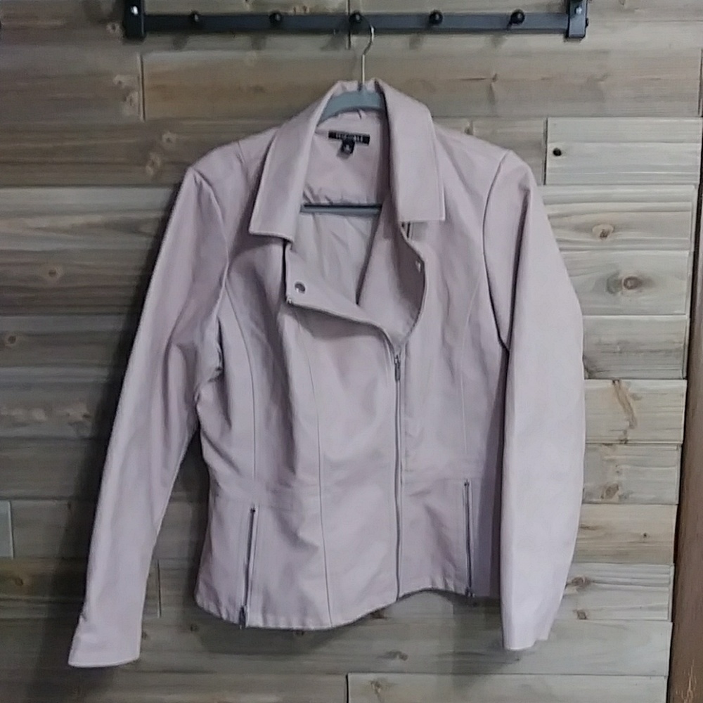 Faux Leather Rose Colored roz&ALI Jacket